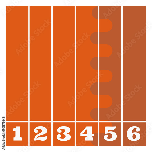 Athletic track and field flat design