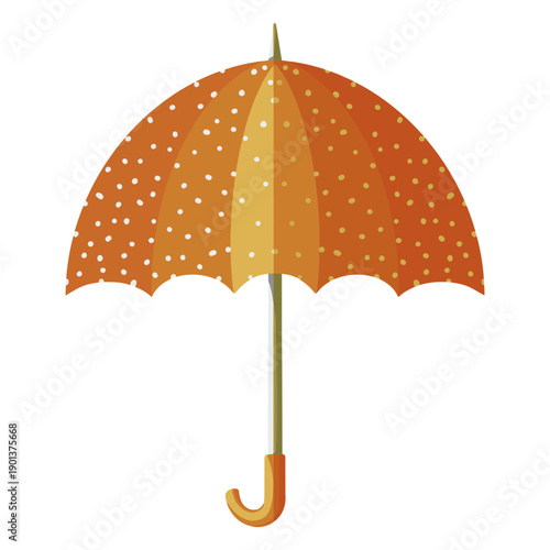 Orange umbrella dots illustration