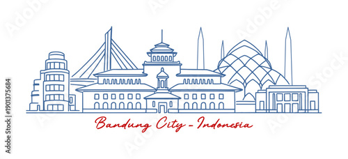 sketch drawing of bandung city - indonesia (artwork 1)