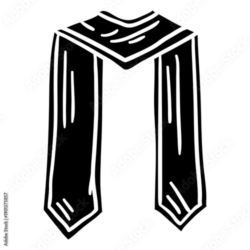 Graduation scarf black