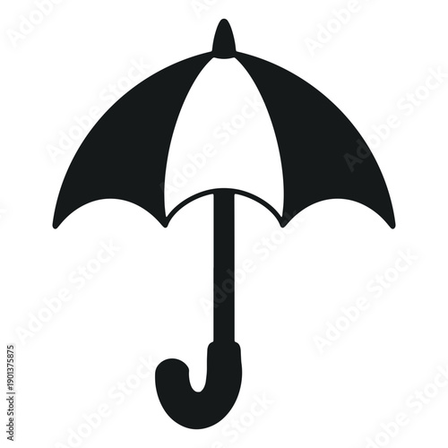 Open umbrella black and white