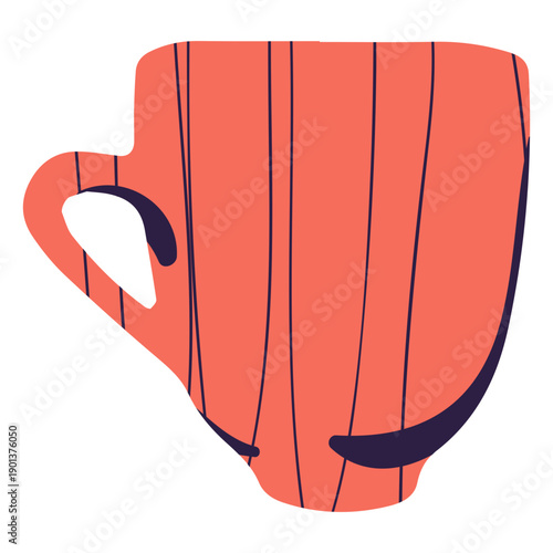 Orange coffee mug hand drawn