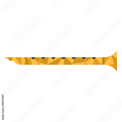 Low poly flute colored flute