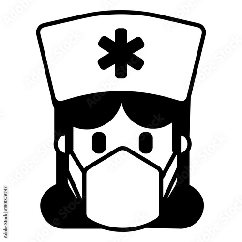 Paramedic woman with mask stroke