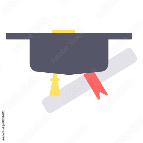 Graduation cap degree flat
