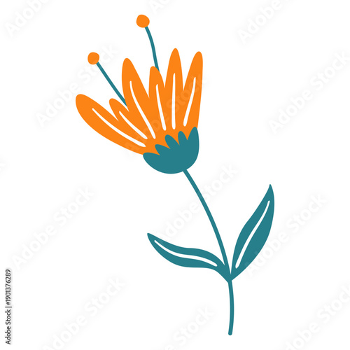 Spring flower leaves pollen flat