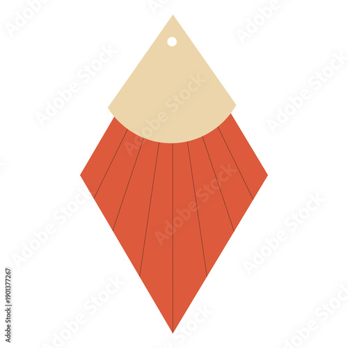 Diamond tassle leather earring flat