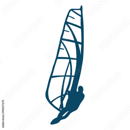 Windsurfing sport man silhouette