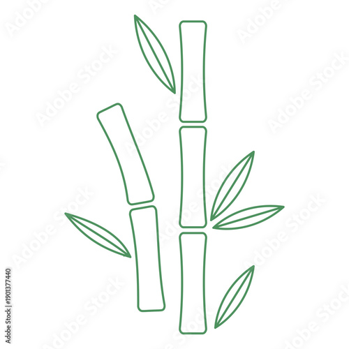 Bamboo grass short leaves stroke