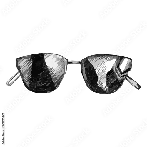 Thin frame sunglasses sketch design