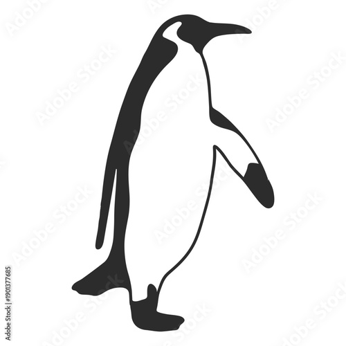 Walking penguin silhouette