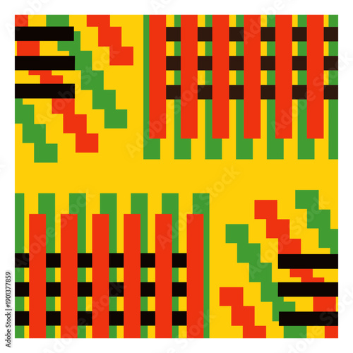 Colored stripe kente composition