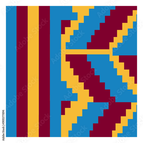 Colorful abstract stripe kente composition