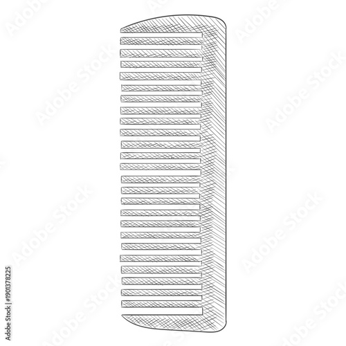 Hair comb hand drawn
