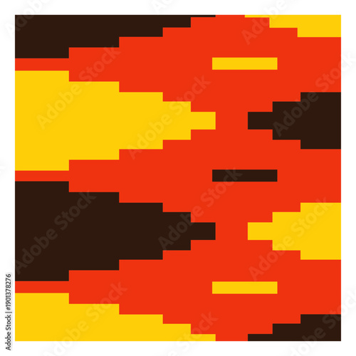 Red yellow diamond kente composition
