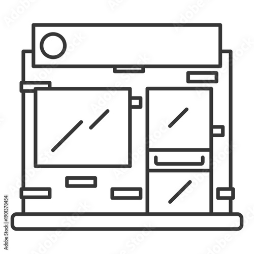 Store building upper sign