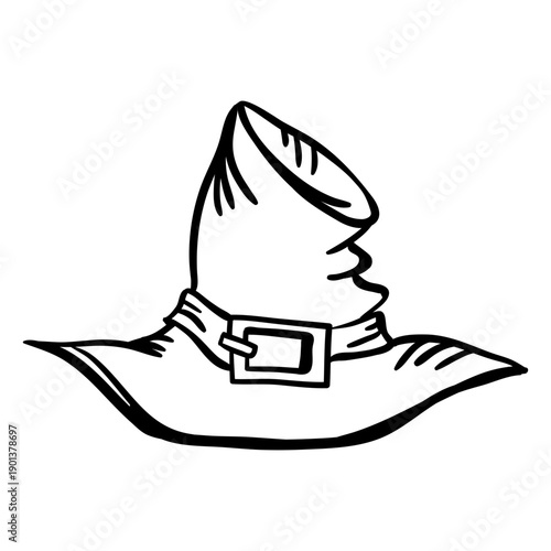 Hand drawn pilgrim hat