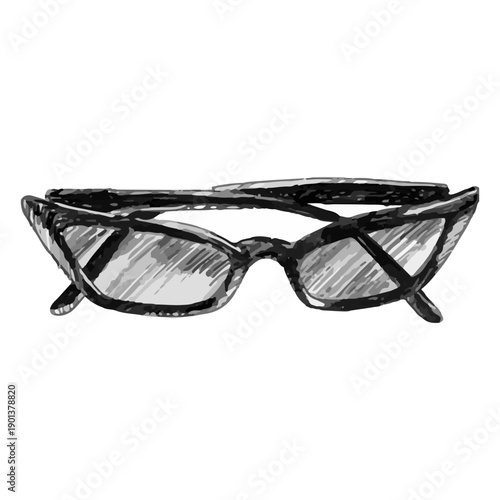 Cat eye shaped glasses sketch