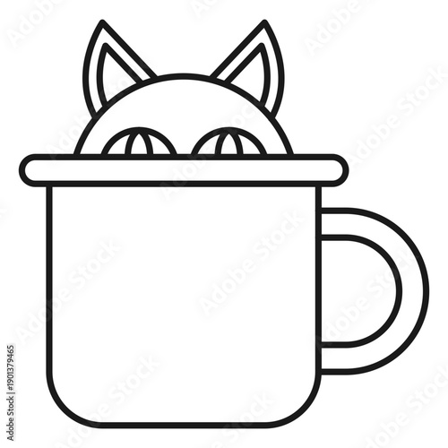 Magician cat cup stroke