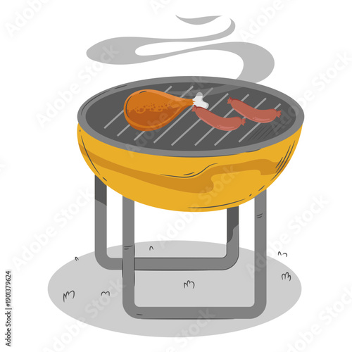 Chicken drumstick sausage bbq grill