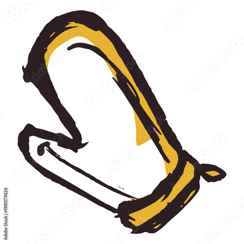 Brush stroke oven mitt yellow icon