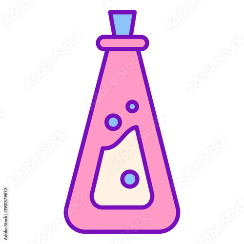 Magician colored potion bottle conical stroke