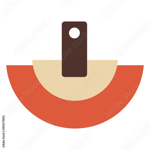 Half circle leather earring flat