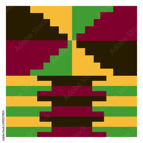 Geometric colorful kente composition