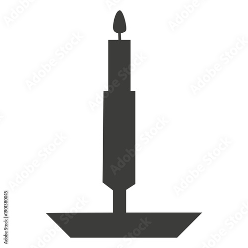Taper candle on plate silhouette