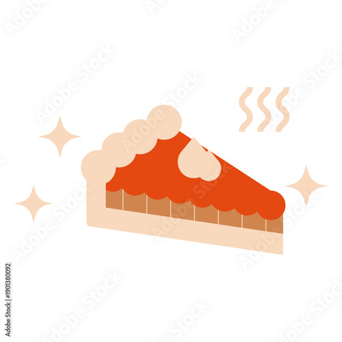 Sparkly pumpkin pie slice flat