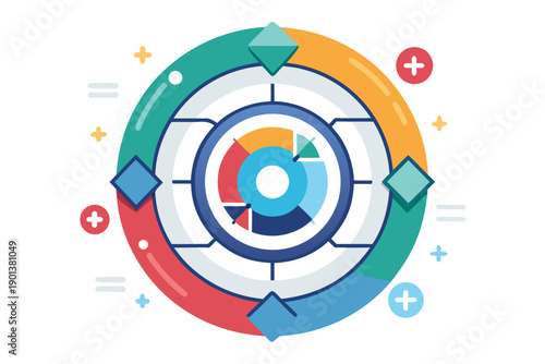 circular flow dataset feeding machine icon