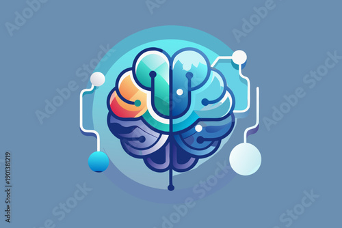 chrome style reflective metallic brain