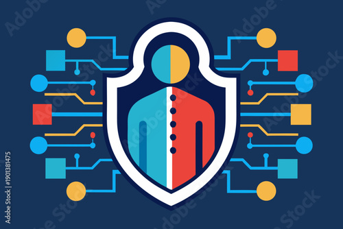 encrypted segments human silhouette icon