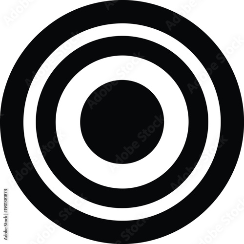 A series of black concentric circles on transparent background symbol for target practice or focus concentration icon