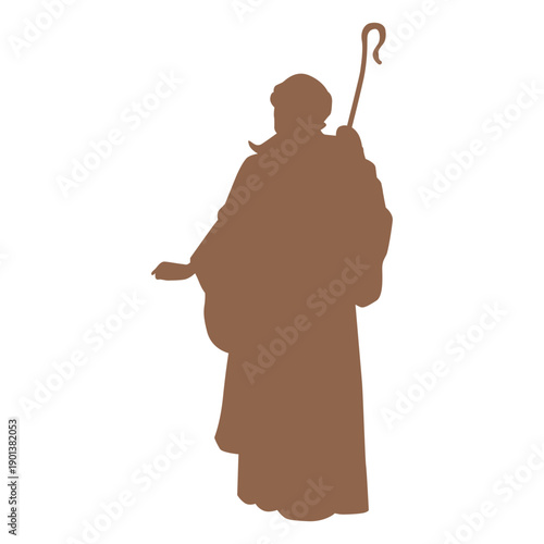Wise man cane silhouette