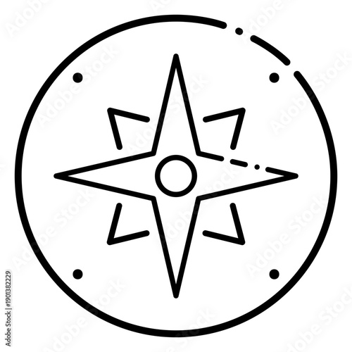 Navigation compass direction stroke