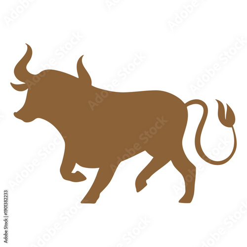 Ox standing silhouette