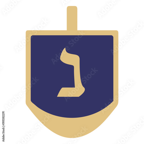 Dreidel hanukkah game flat