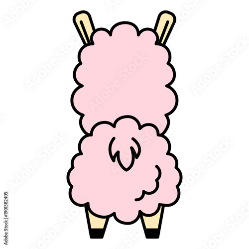 Pink llama back flat