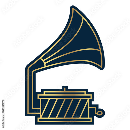 Geometric line gramophone record player