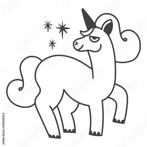 Proud unicorn filled-stroke