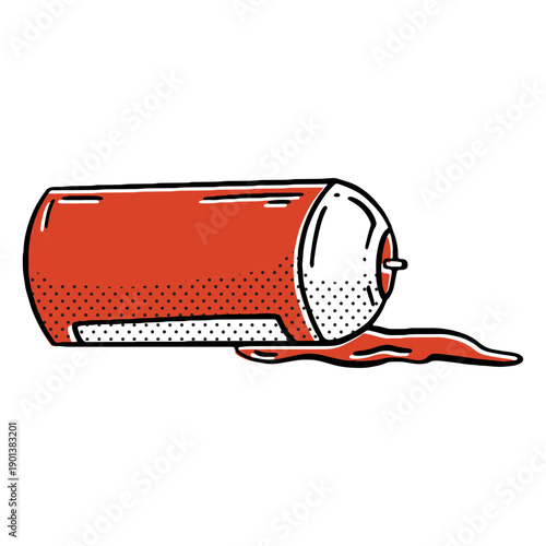 Broken graffiti can color-stroke