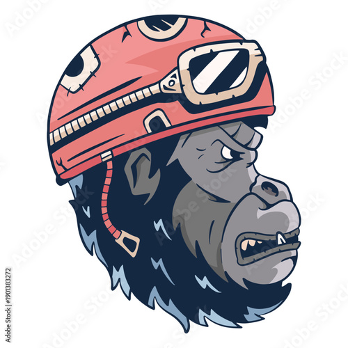 Mean gorilla illustration