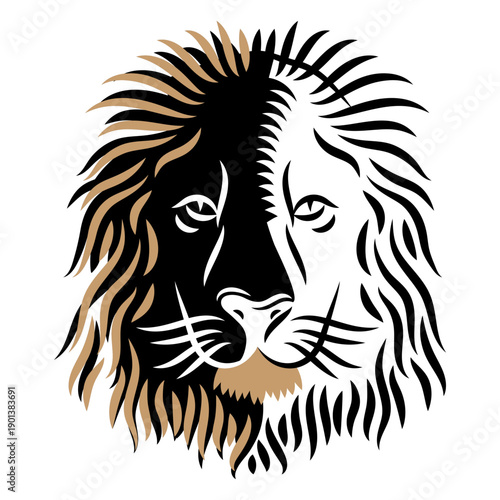 Lion head duotone