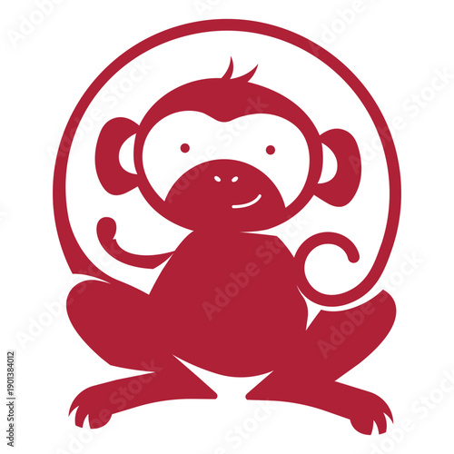 Photography Monkey cute monochrome logo