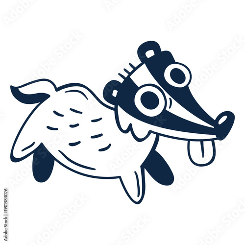 Funny little skunk filled-stroke