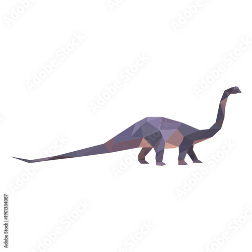 Polygonal brachiosaurus dinosaur colored