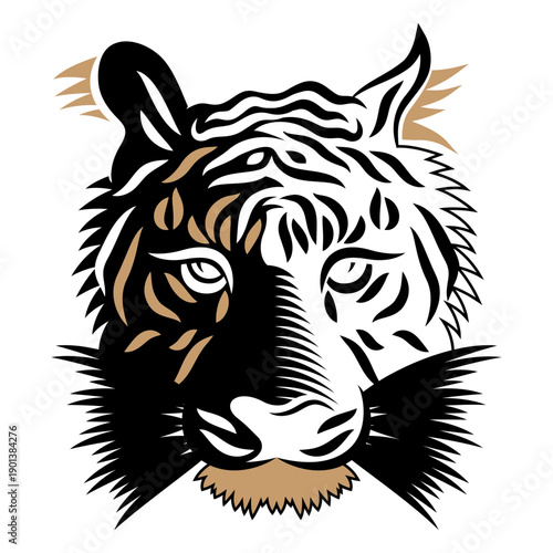 Tiger head duotone