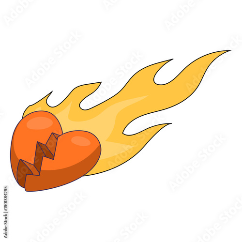 Flaming broken heart
