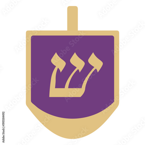 Dreidel jewish flat